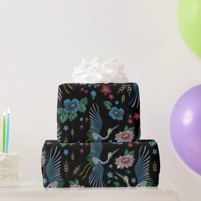 Papel De Presente Pássaros e Flores (Presentes para festas)