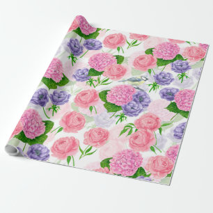 Papel De Presente Pássaros e flores