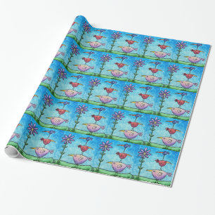 Papel De Presente Pássaros empilhados