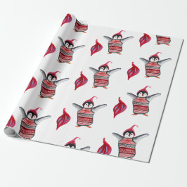 Papel De Presente Pássaros Pinguins Papel de Embalagem