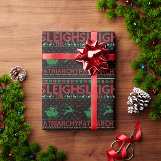 Papel De Presente Passe a Patriarcado Natal Feminista (Presente de Natal)