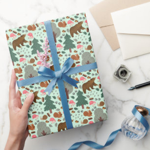 Papel De Presente Passear pela floresta em verde-pálido