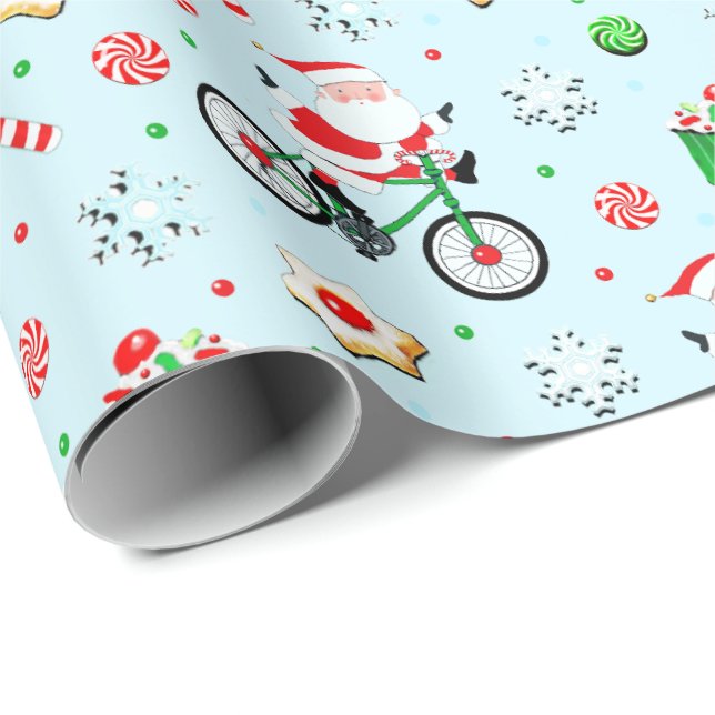 Papel De Presente Passeio de Bicicleta no Natal (Ponta do rolo)