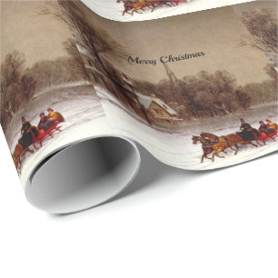 Papel De Presente Passeio de Natal, Cena de Inverno