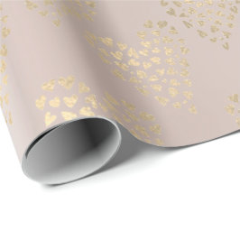 Papel De Presente Pasta rosa Dourada Delicada Pearl Suave
