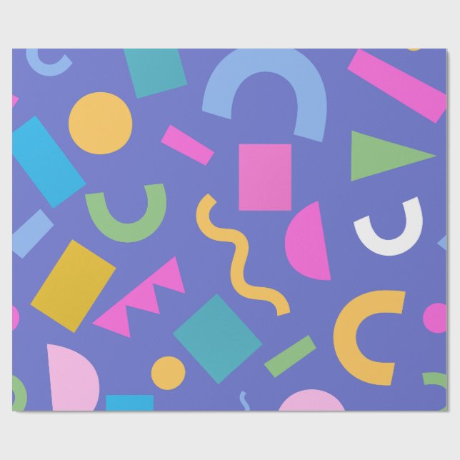 Papel De Presente Pastel Abstract Shapes Pattern Design (Aberto)