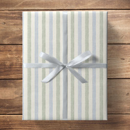 Papel De Presente Pastel Azul Claro Verde Sage Bege Listra Boho