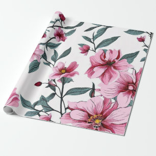 Papel De Presente Pastel Blooms Watercolor