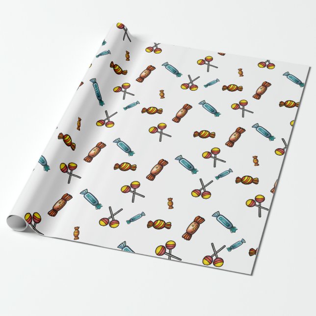 Papel De Presente Pastel Candies (Desenrolado)
