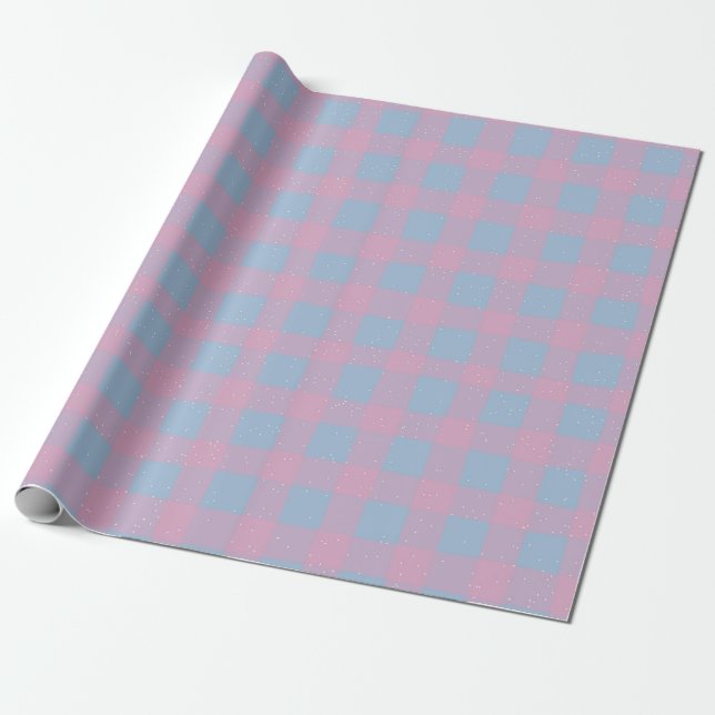 Papel De Presente Pastel Checkered Gingham (Desenrolado)