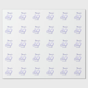 Papel De Presente Pastel comemora 30º aniversário roxo elegante nome