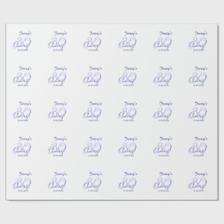 Papel De Presente Pastel comemora 30º aniversário roxo elegante nome