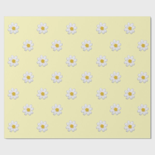 Papel De Presente Pastel Daisy Wrapping Paper (Aberto)