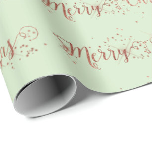 Papel De Presente Pastel Dourado cor-de-rosa do verde da hortelã do