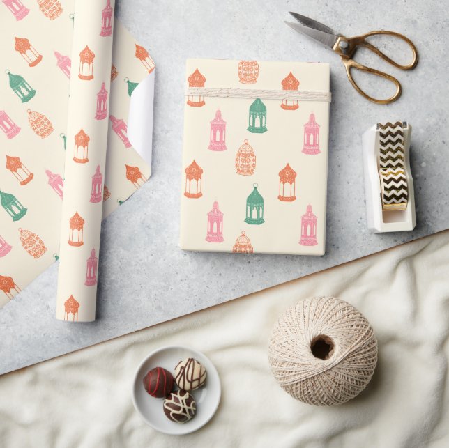 Papel De Presente Pastel Fanous Lantern Wrapping Paper (Artesanato)
