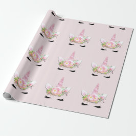 Papel De Presente Pastel Farmoso, Rosa-Rosa, Brilhante Unicorn