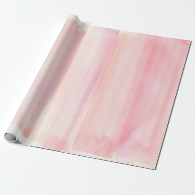 Papel De Presente Pastel feminino da aguarela cor-de-rosa Dourado (Desenrolado)