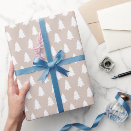 Papel De Presente Pastel festivo Púrpura Púrpura Padrão de Árvore de