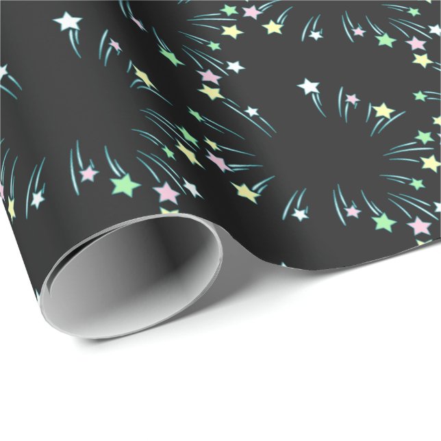 Papel De Presente Pastel Fireworks Stars Wraping Paper (Ponta do rolo)