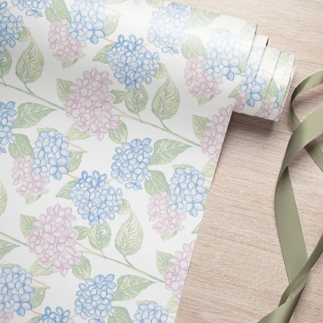 Papel De Presente Pastel Floral Hydrangea Wrappaper (Criador carregado)