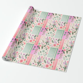 Papel De Presente Pastel Floral Patchwork Wraping Paper