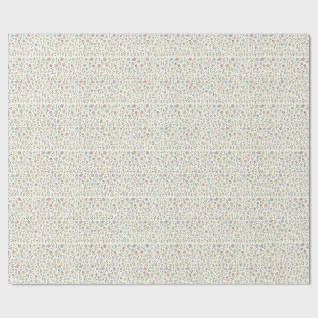 Papel De Presente pastel floral wrapping paper. (Aberto)