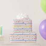 Papel De Presente Pastel Flowers Stripes Raparigas Chás de fraldas<br><div class="desc">Bonito cores pastéis,  cor rosa,  amarela,  azul,  verde,  com listras e flores neste papel de embalagem. Perfeito para chás de panela,  chás de fraldas,  aniversários de meninas e muito mais.</div>