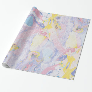 Papel De Presente Pastel Fluid Colors Marble Swirls