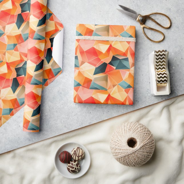 Papel De Presente Pastel Geometric Pop | Fiesta Wrapping Paper Roll (Artesanato)