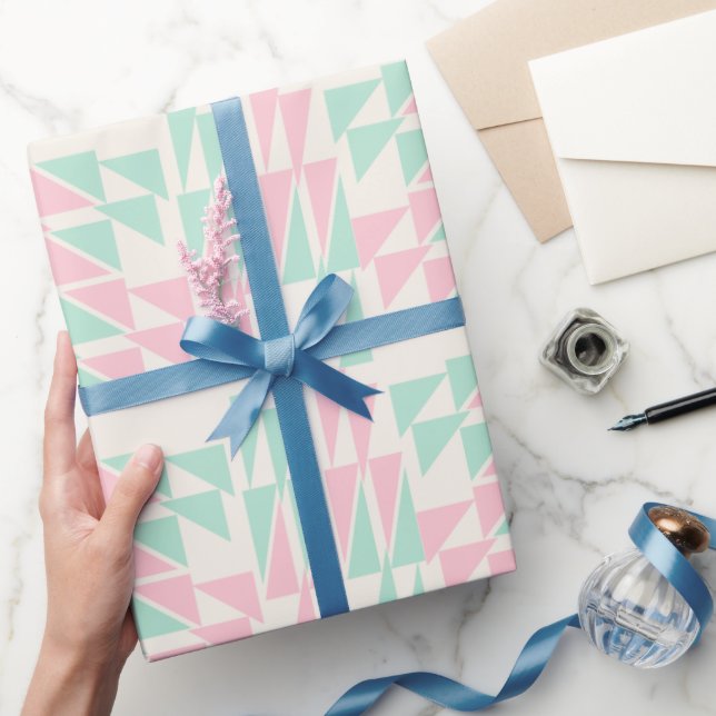 Papel De Presente Pastel Geométrico Suave (Presentear)