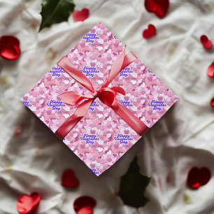 Papel De Presente Pastel Glitter Hearts