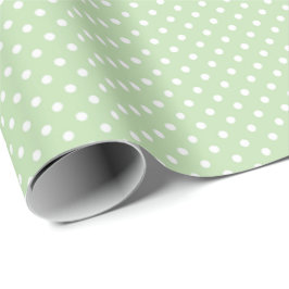Papel De Presente Pastel Green Polka Dots for Spring and Baby Gifts