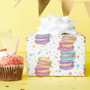 Papel De Presente Pastel Macaron Birthday