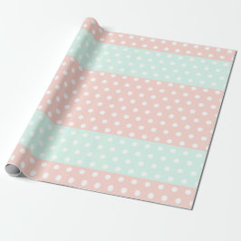 Papel De Presente Pastel Mint & Blush Polka Dot Wrapping
