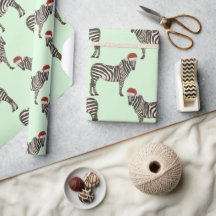 Pastel Natal Safari Animal Mint Zebra