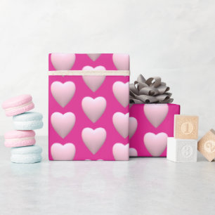 Papel De Presente Pastel Pink Hearts Love