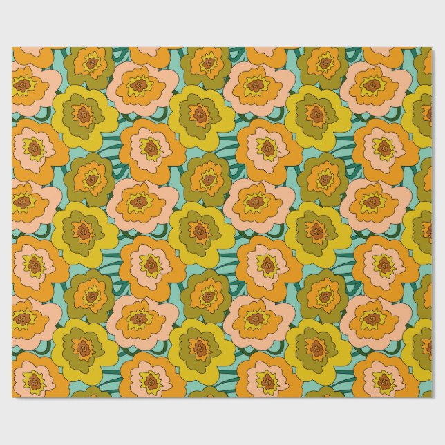 Papel De Presente Pastel Poppies Wrapping Paper (Aberto)