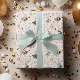 Papel De Presente Pastel Rabbits Pattern | Easter Wrapping Paper