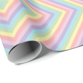 Papel De Presente Pastel Rainbow Chevron Stripe Wrapping Paper