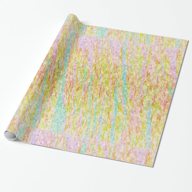 Papel De Presente Pastel Rainbow Colors Scribbles (Desenrolado)