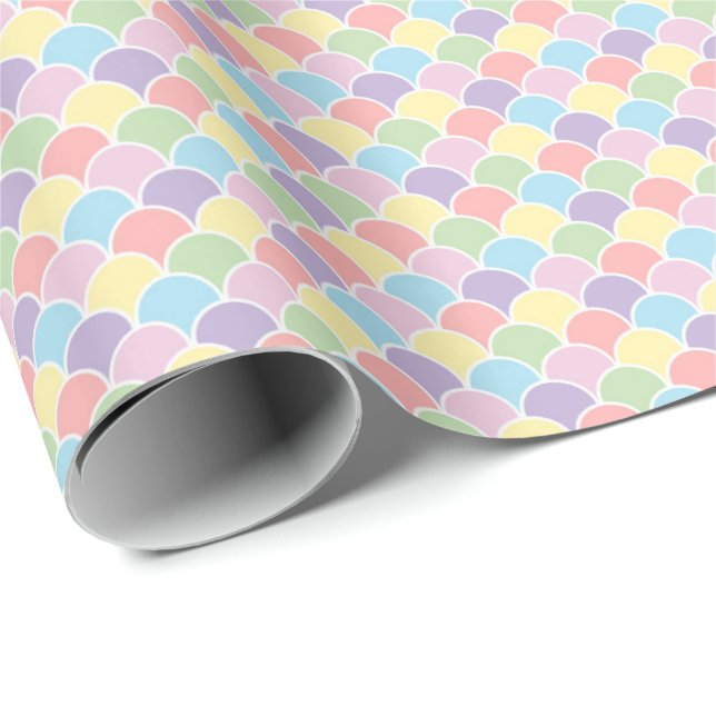 Papel De Presente Pastel Rainbow Diamond Harlequin Gift Wrap (Ponta do rolo)