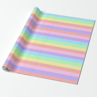 Papel De Presente Pastel Rainbow Stripes Fairy Kei Aniversário