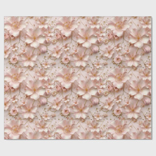 Papel De Presente Pastel Rosa Bonito Floral
