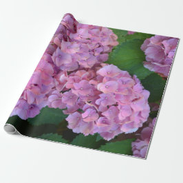 Papel De Presente Pastel rosa Hortensia hydrangea floresce