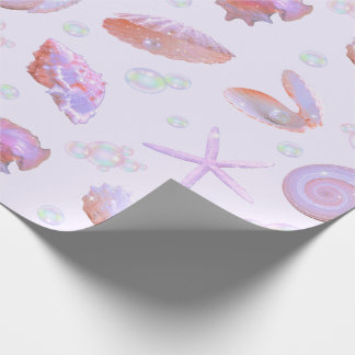 Papel De Presente Pastel Seashell & Pearl Ocean Pattern Gift Wrap