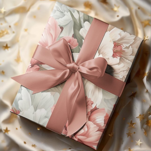 Papel De Presente Pastel Suave Elegante Peony Sem Olho (Criador carregado)