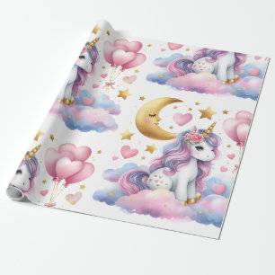 Papel De Presente Pastel Unicorn