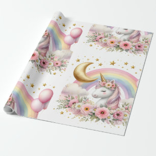 Papel De Presente Pastel Unicorn