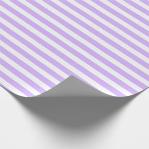 Papel De Presente Pastel Violet e White Simples Horizontal Strike