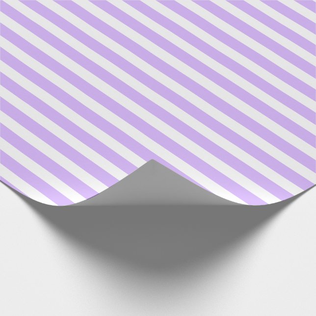 Papel De Presente Pastel Violet e White Simples Horizontal Strike (Ponta)